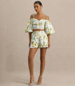 White-Botanical-Print-Shorts